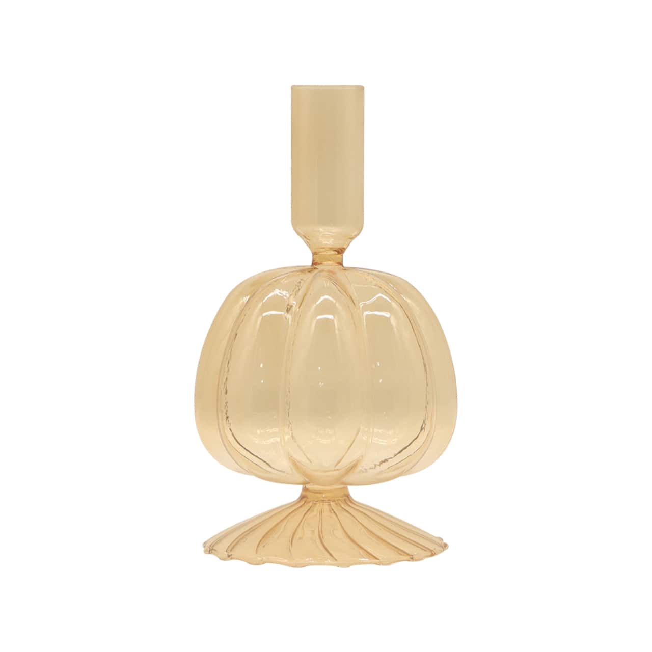Glass Pumpkin Taper Candle Holder by Ashland®